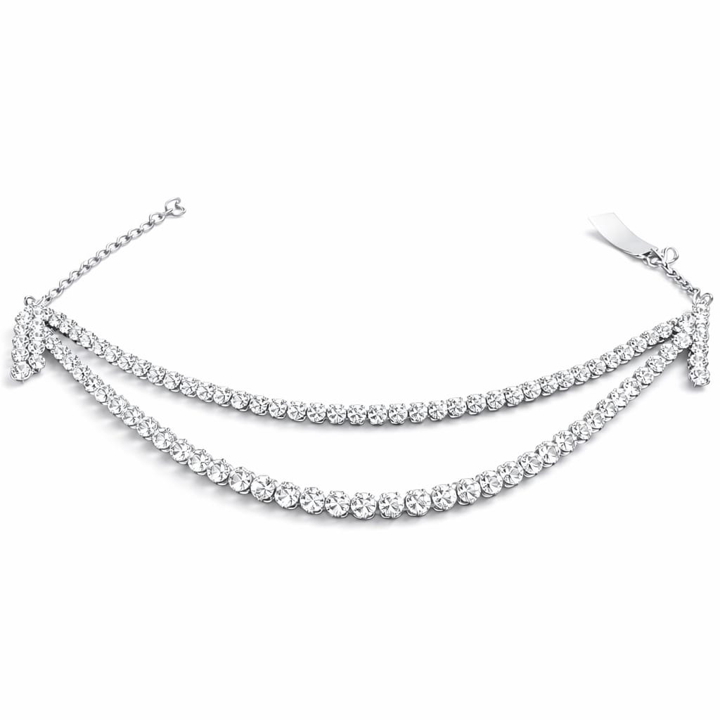 Silver CZ Layered Necklace