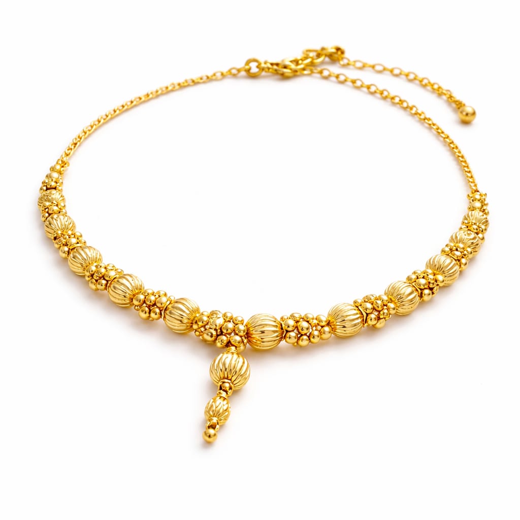 Elegant Gold Bead Drop Necklace