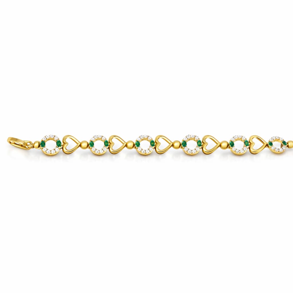 Heart & Halo Stone Gold Bracelet