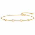 Minimal Heart Chain Gold Bracelet