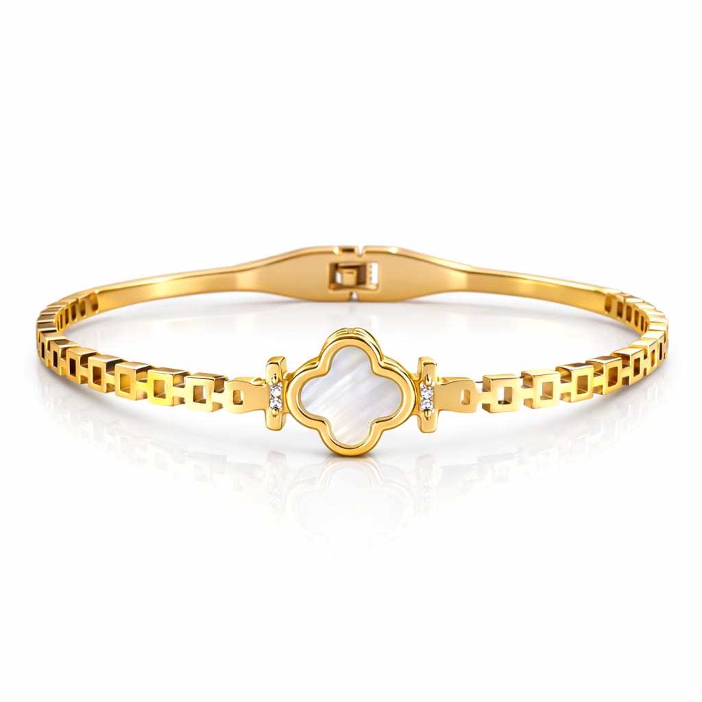 Mother-of-Pearl Clover Kada
