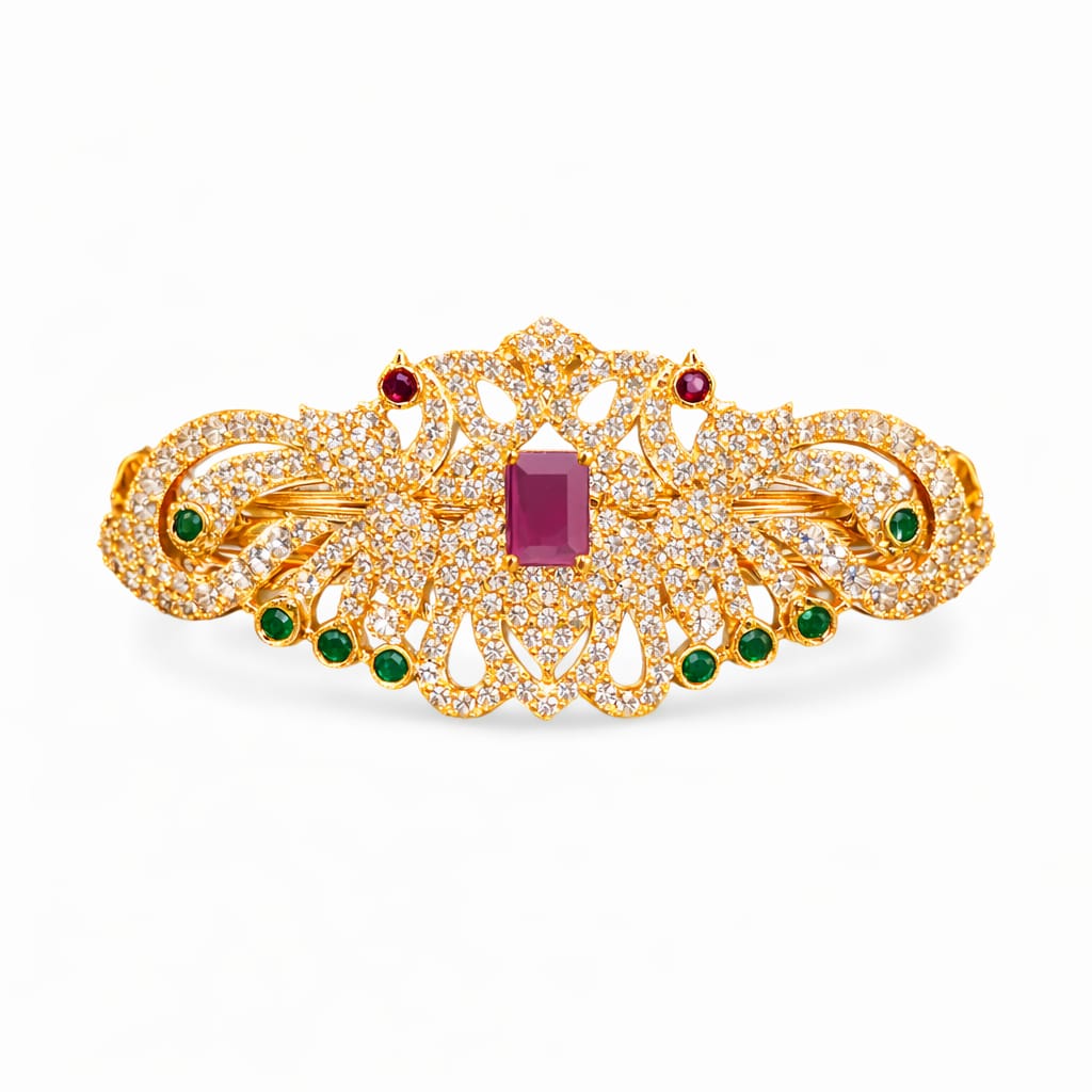 Royal Ruby Peacock Hair Brooch