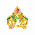 Royal Peacock Elegance Gold Ring