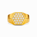 Hexa Royale Crystal Gold Ring