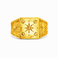 Heritage Star Engraved Gold Ring