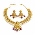 Antique Coin Pearl Temple Necklace Set