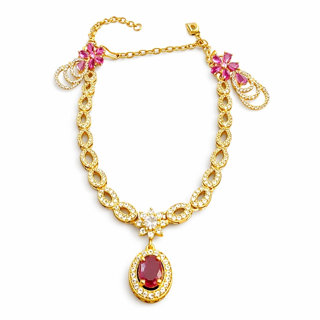 Rose Spark Drop Necklace