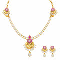 Pink Bloom Diamond-Style Necklace