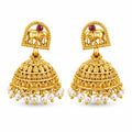 Temple Elephant Heritage Gold Jhumka Earrings