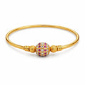 Ruby & Crystal Designer Gold Bangle