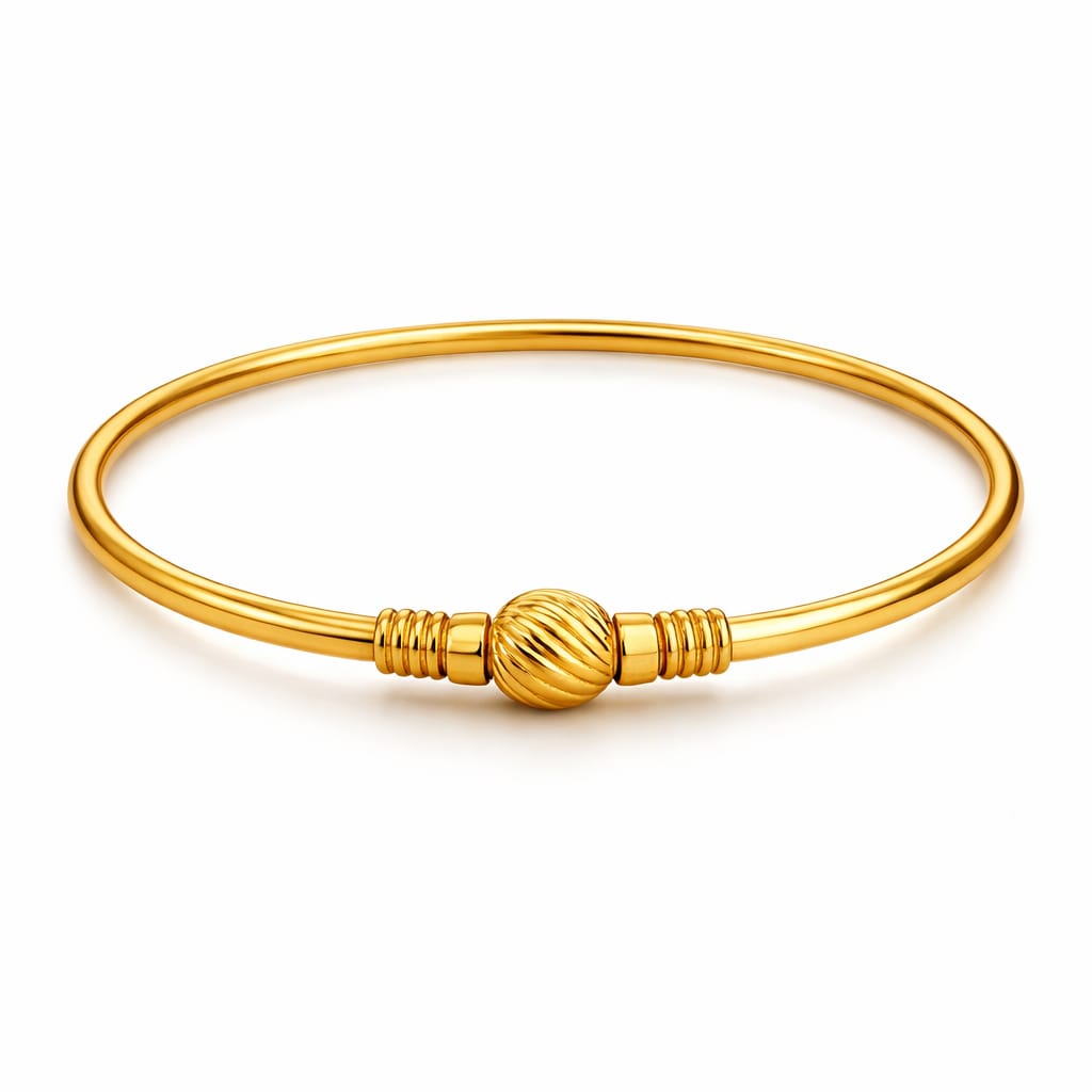 Classic Textured Gold Bead Bangle