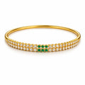 Emerald Diamond Crown Gold Bangle