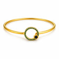 Emerald Circle Designer Gold Bangle