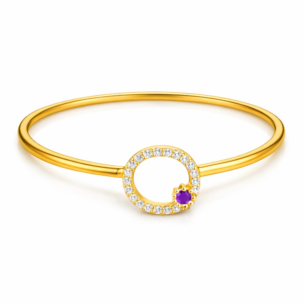 Emerald Circle Designer Gold Bangle