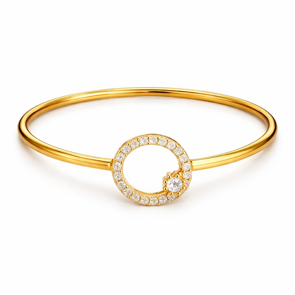 Emerald Circle Designer Gold Bangle