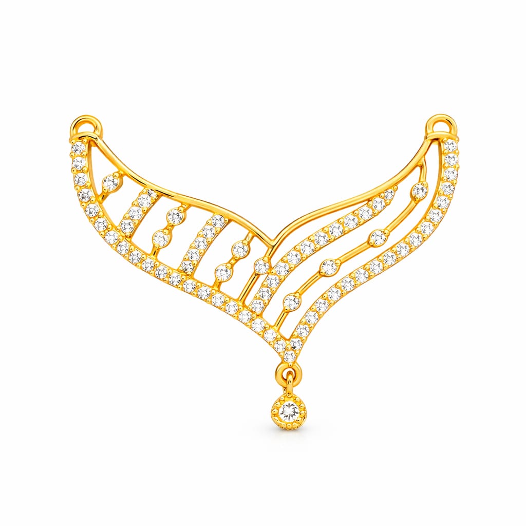 Diamond Butterfly Inspired Gold Pendant