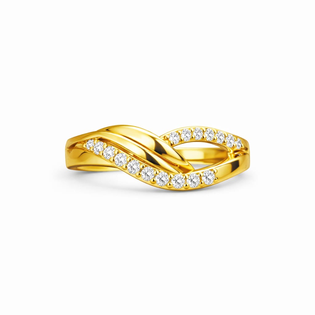 Elegant Crystal Wave Ring