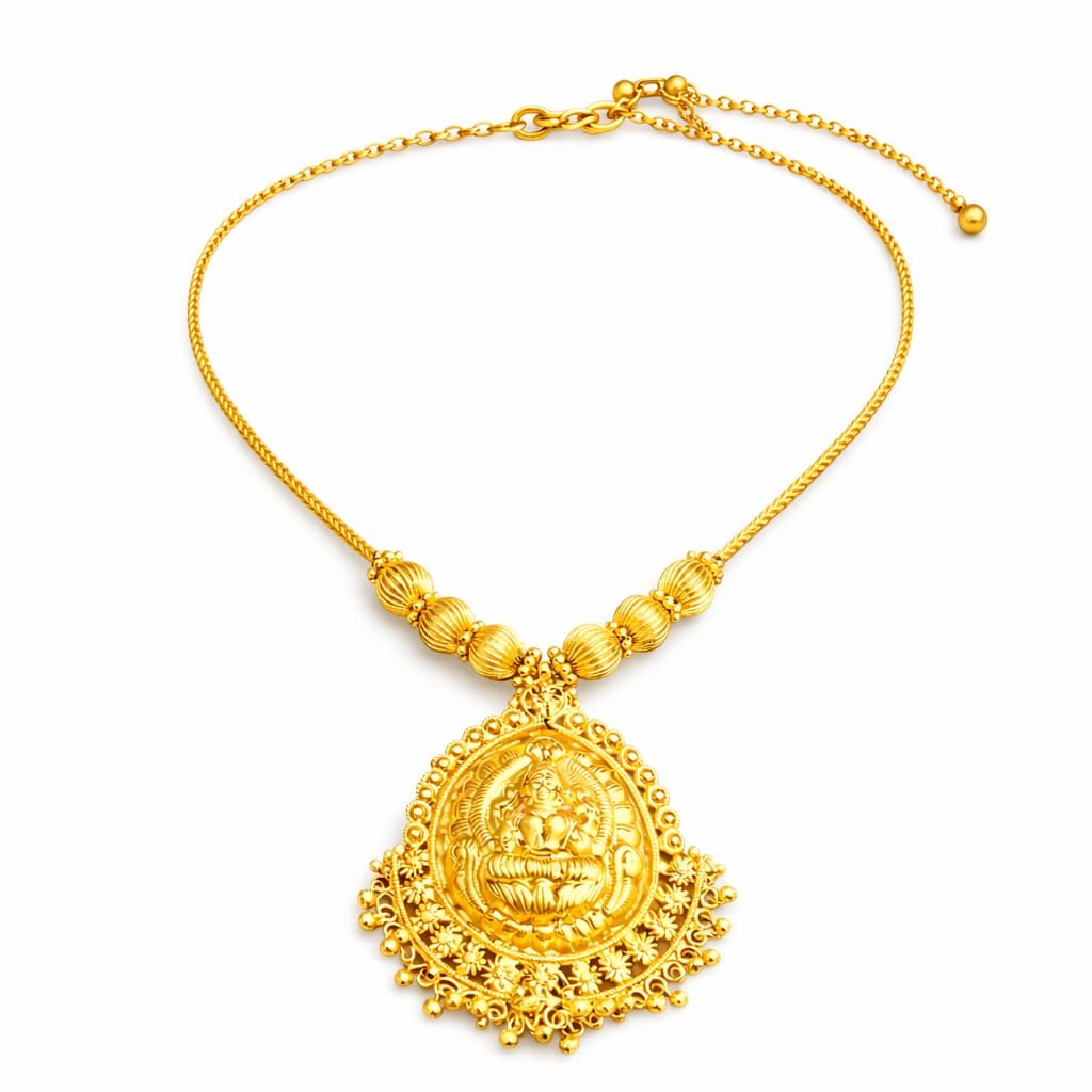 Temple Goddess Gold Necklace