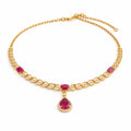 Ruby Oval Pendant Necklace