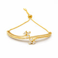 Blossom Glide Dual-Tone Zircon Gold Bracelet