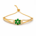 Emerald Bloom Adjustable Gold Bracelet
