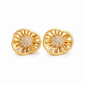 Radiant Floral Zircon Gold Ring