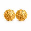 Classic Floral Dome Antique Gold Earrings