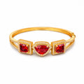 Royal Crimson Trinity Gold Bracelet