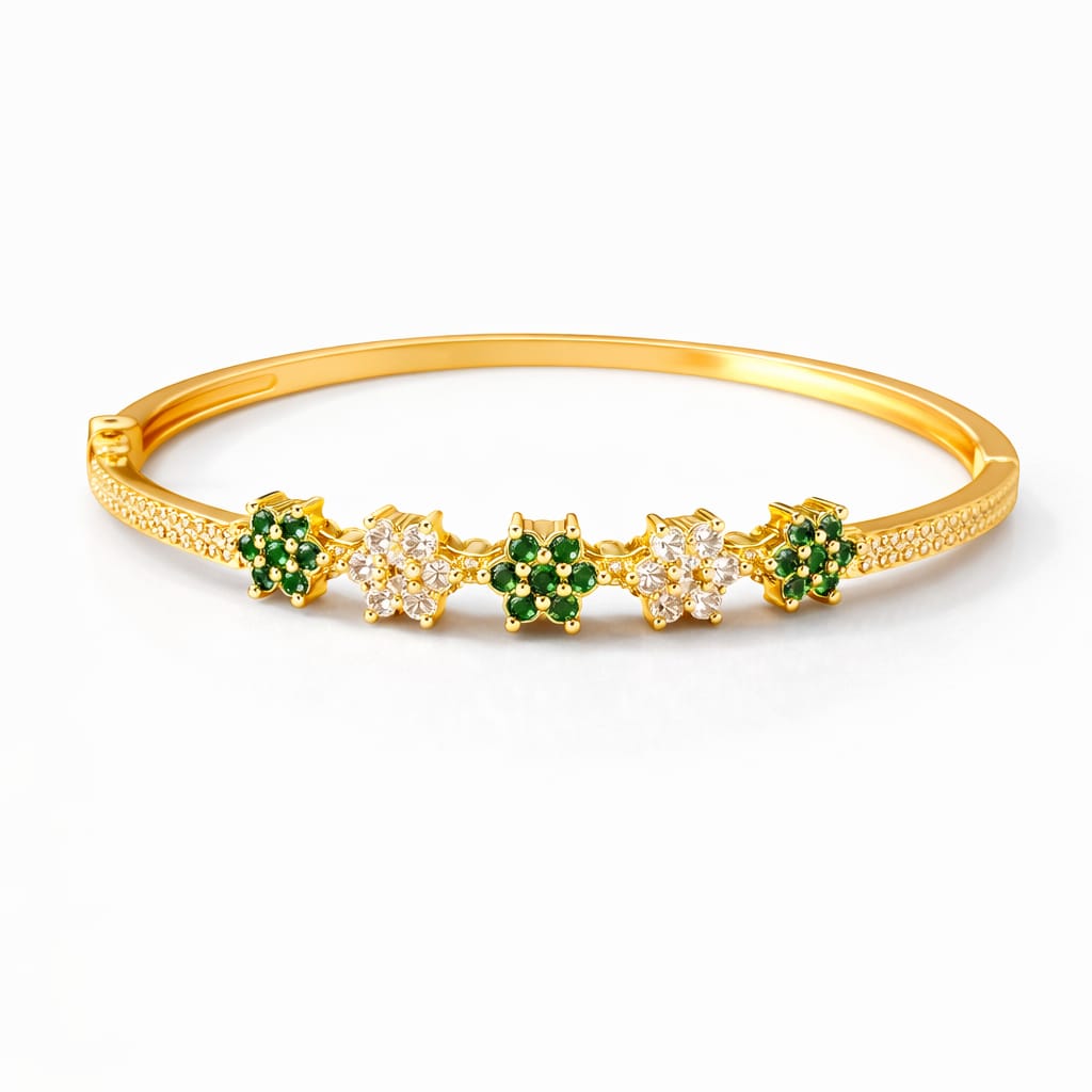 Emerald Blossom Harmony Zircon Gold Kada