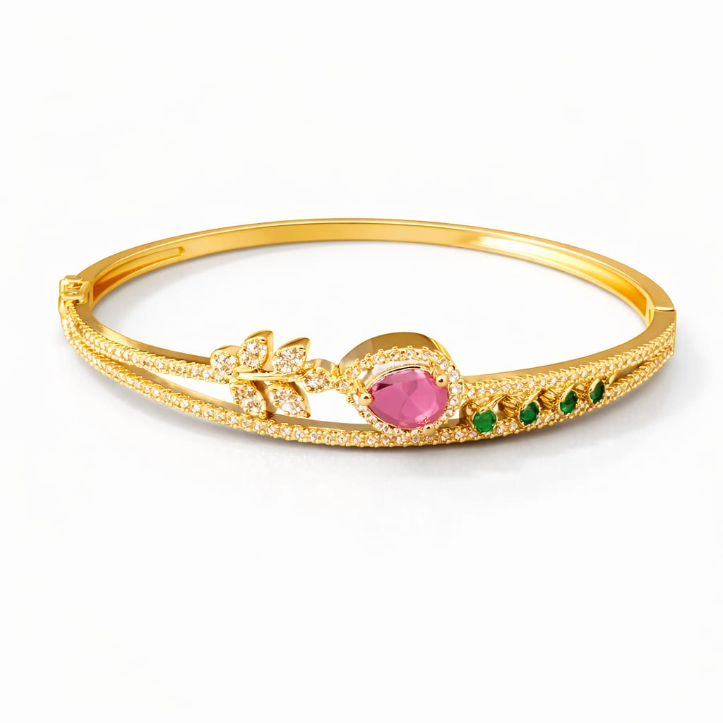 Blossom Dual-Tone Zircon Gold Kada