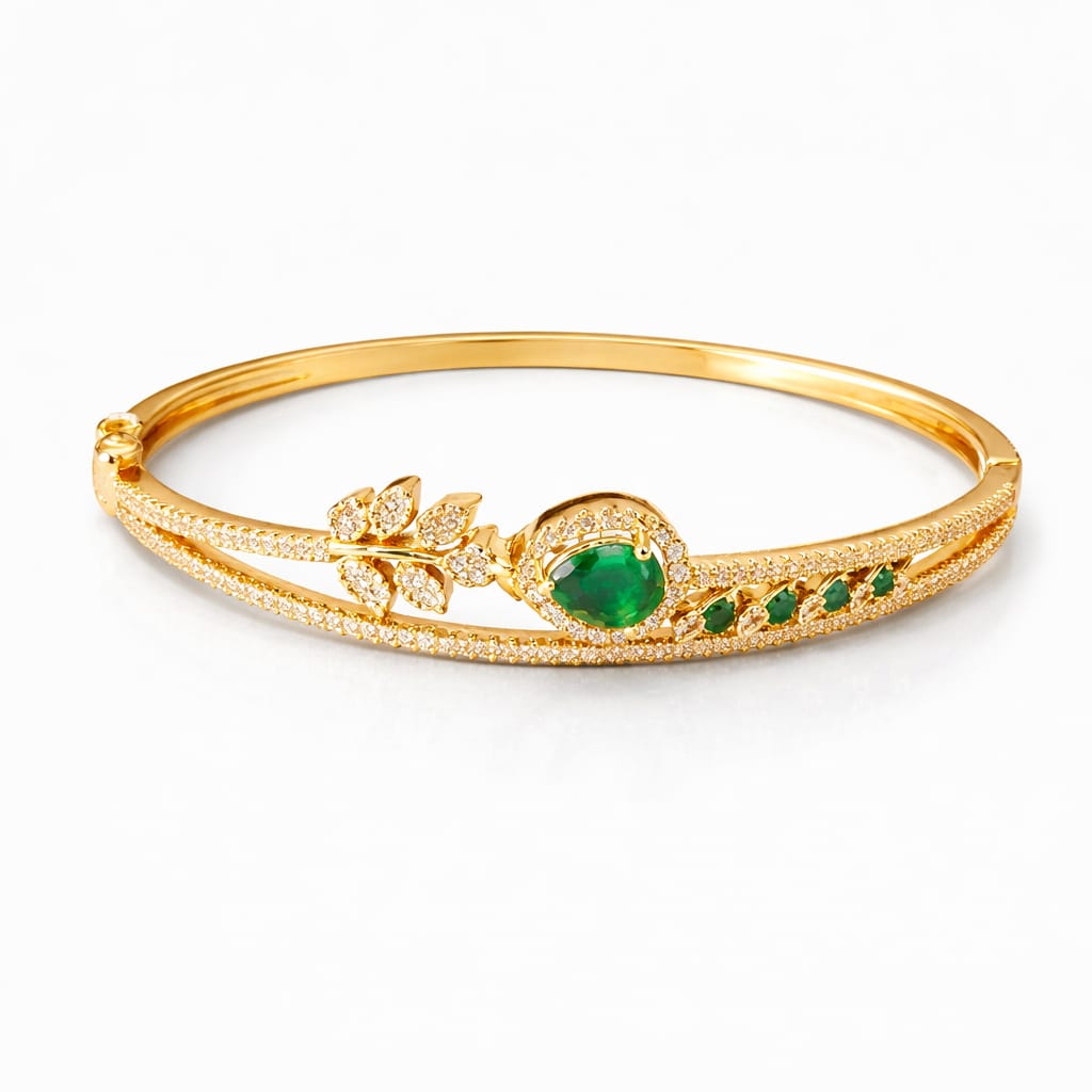 Blossom Dual-Tone Zircon Gold Kada