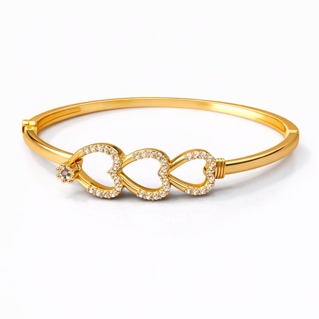 Classic White Crystal Infinity Gold Bangle