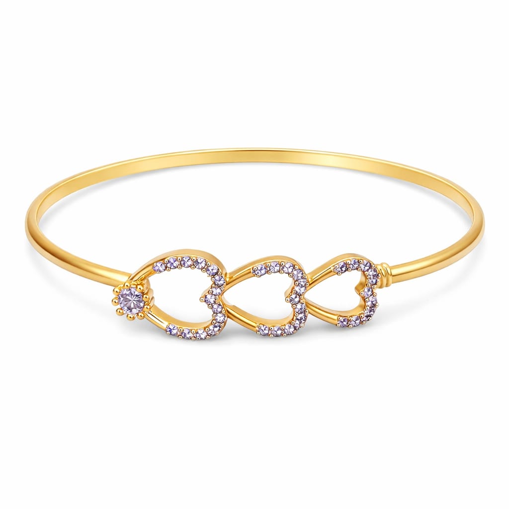 Classic White Crystal Infinity Gold Bangle