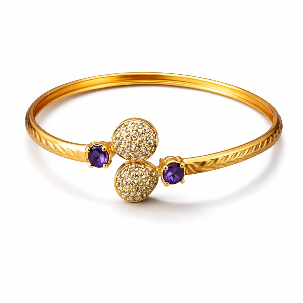 Ocean Bloom Dual-Tone Zircon Gold Kada