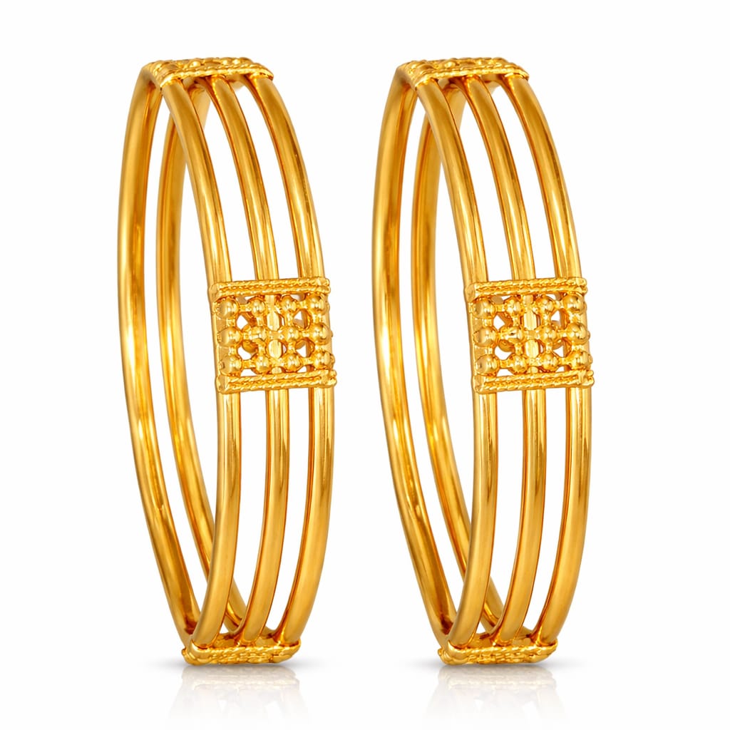 Classic Multi-Line Gold Bangles