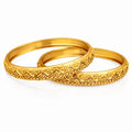 Floral Beaded Antique Gold Bangles
