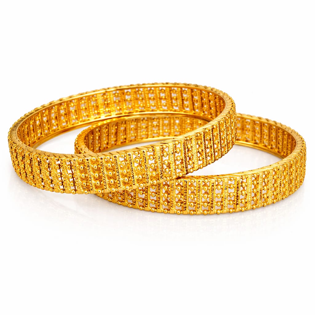 Royal Textured Antique Gold Bangles