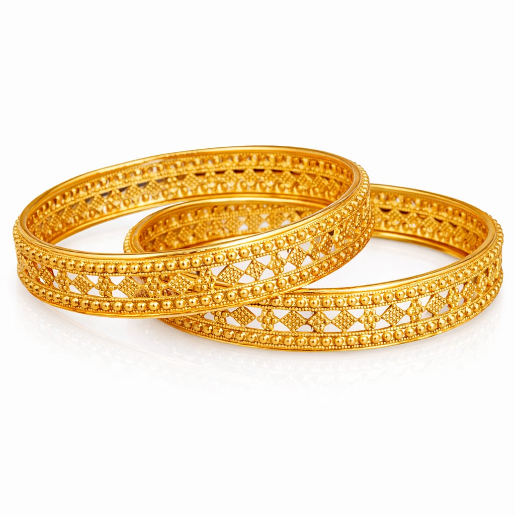 Intricate Filigree Antique Gold Bangles