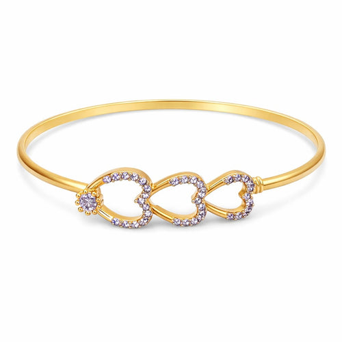 Classic White Crystal Infinity Gold Bangle