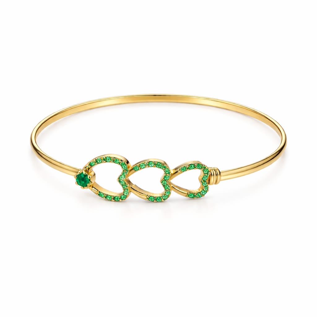 Classic White Crystal Infinity Gold Bangle