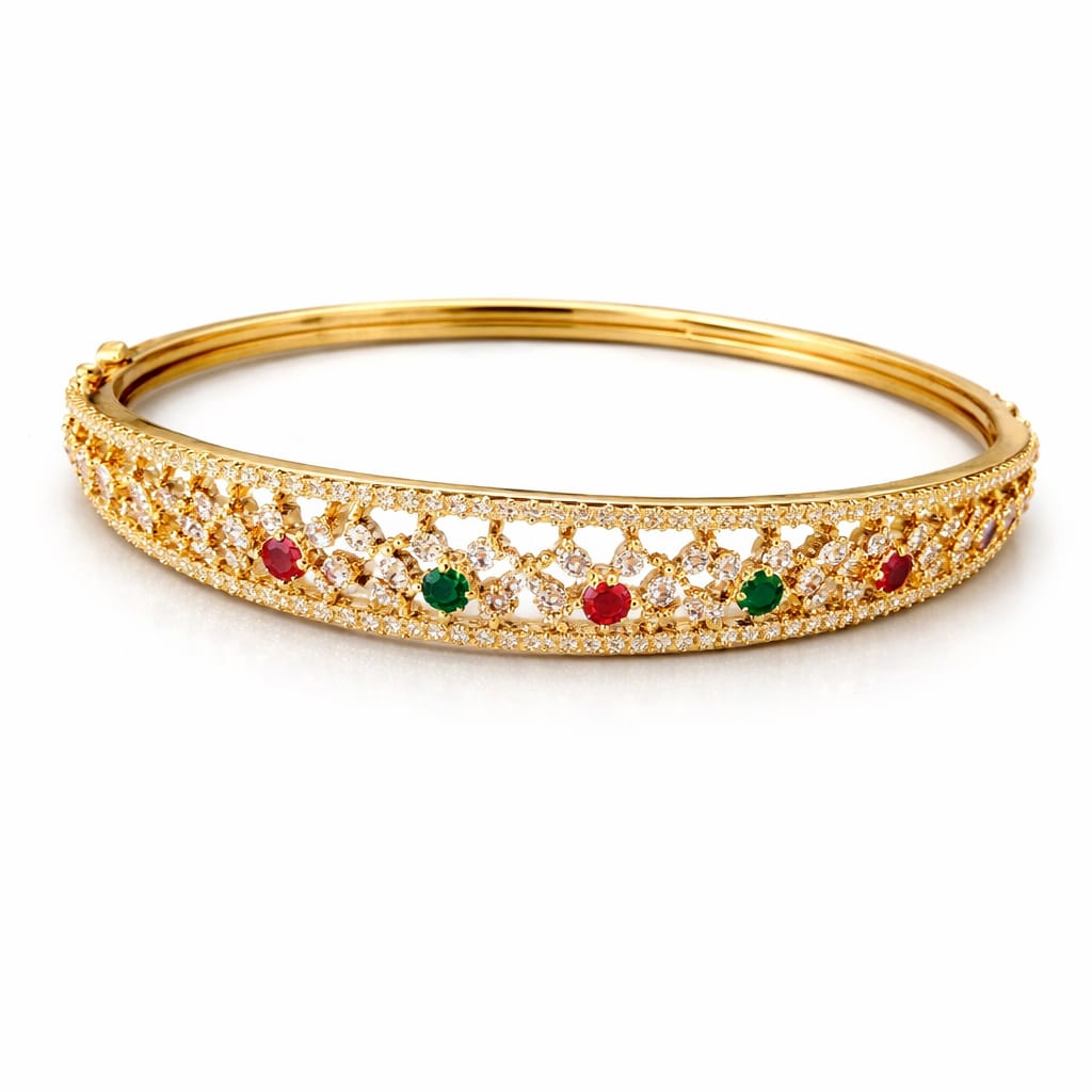 Classic Crystal Lace Gold Bangle