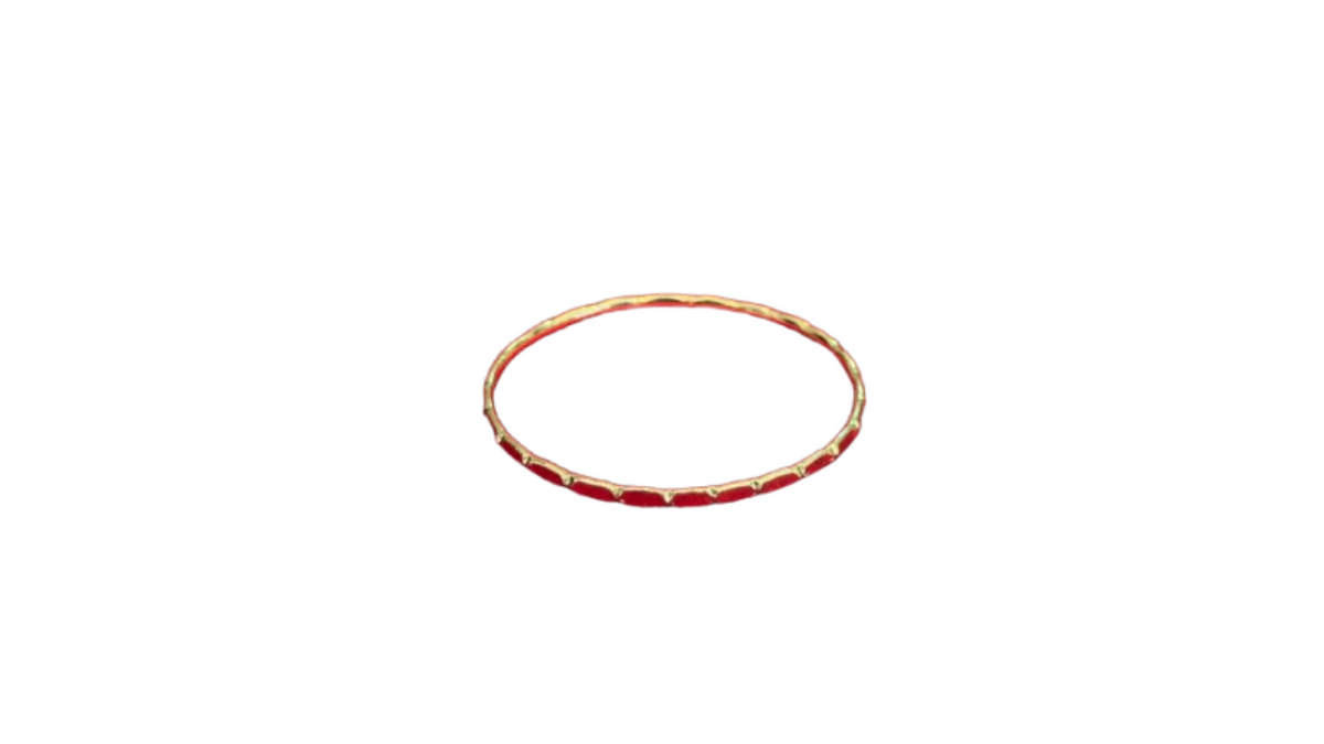 Dual Tone Geometric Gold Bangle
