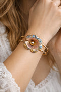 Artistic Floral Open Cuff Bracelet