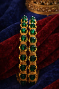 Emerald Beaded Heritage Gold Bangles
