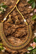 Multicolor Temple Jhumka Necklace Set