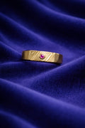 Ruby Center Minimal Gold Band