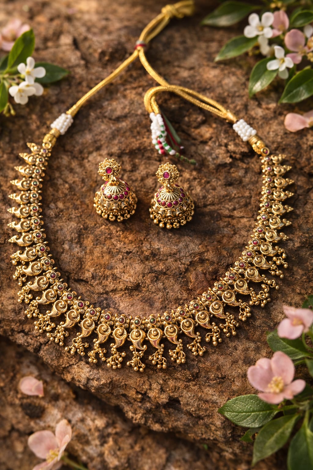 Antique Coin Peacock Necklace Set