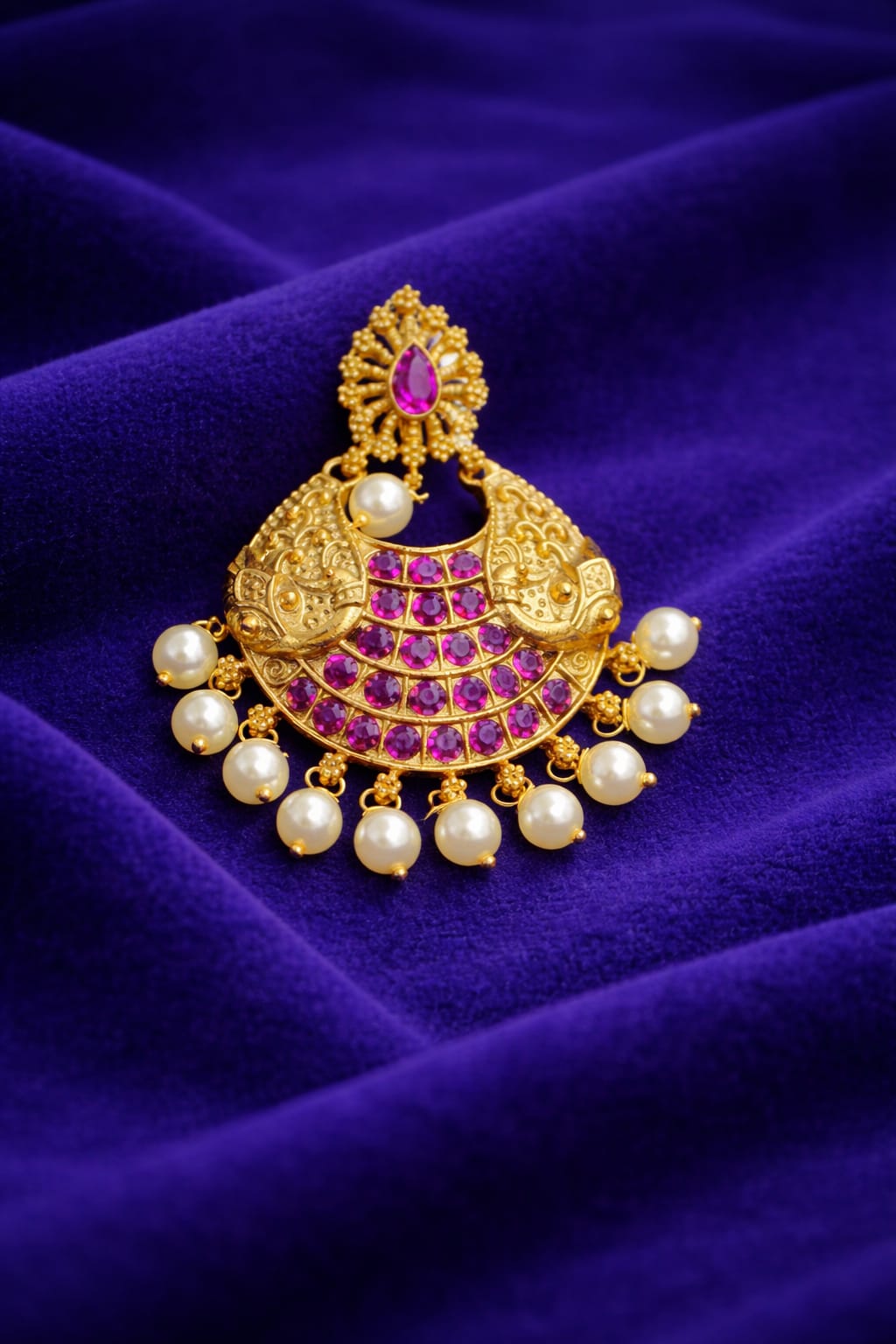Traditional Ruby Pearl Pendant