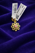 Ruby Floral Charm Gold Pendant