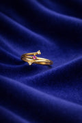 Minimal Ruby Twist Gold Ring